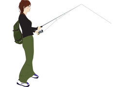 go fishingのイラスト